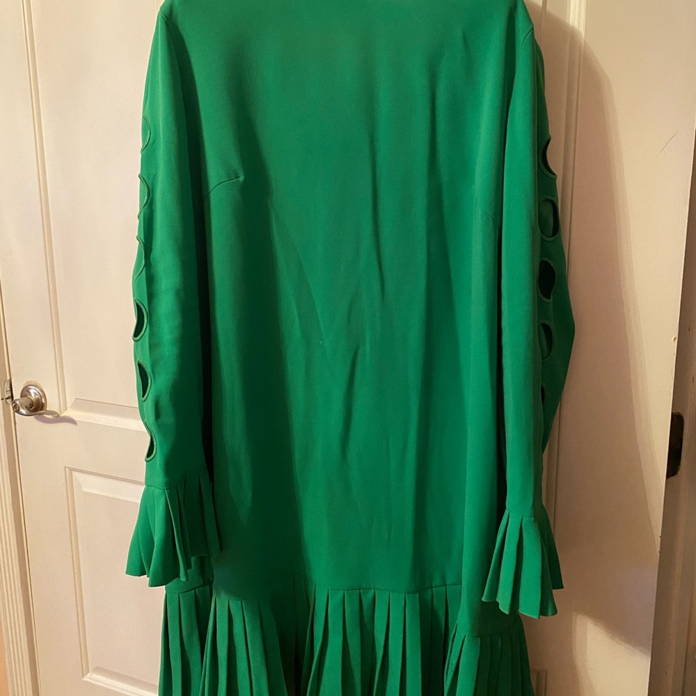 Sara Battaglia green cutout sleeve dress sz 48